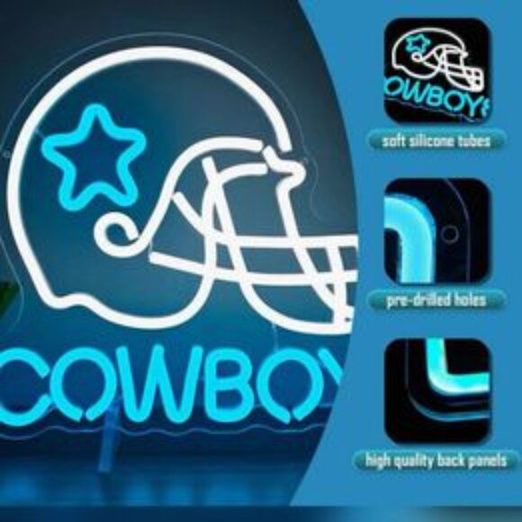 DALLAS COWBOY HELMET NEON LED SIGN - Picture 3 of 3
